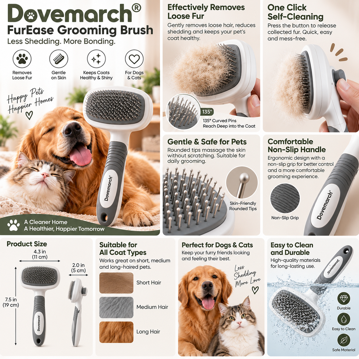 Dovemarch® FurEase Grooming Brush