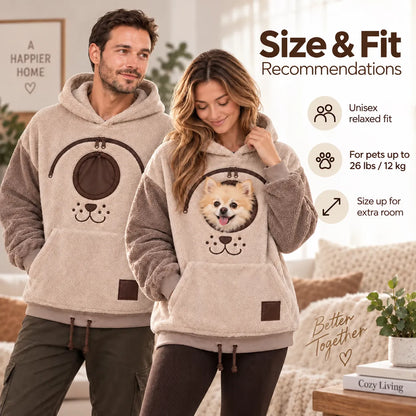 🐾 Cozy Pet Carrier Hoodie – Built-In Pouch for Cats & Small Dogs | Warm & Comfortable