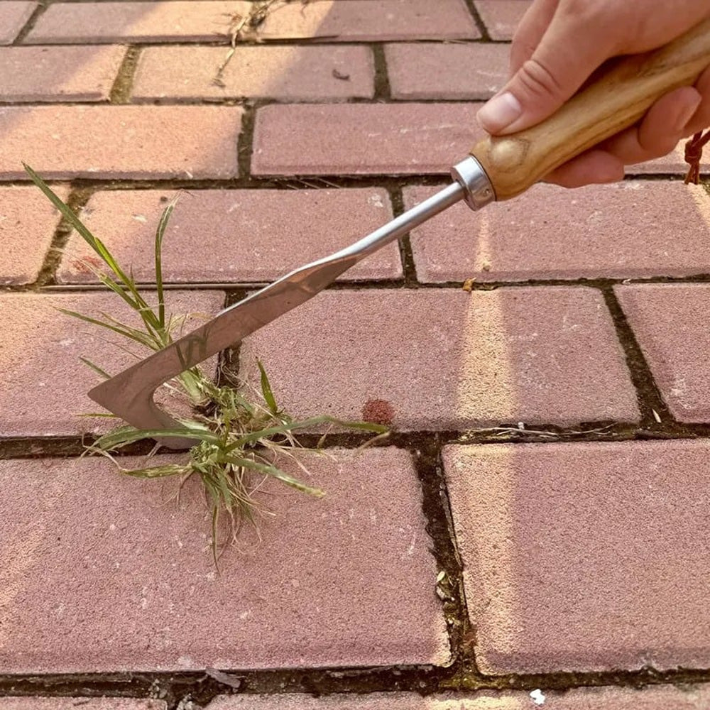 🌱49% OFF NOW! 2026 New Crack Weeder Tool Crevice Cleaning Tool‑Manual Hand Weeder with Wooden Handle, Sturdy Metal Weeding Tool for Pavement Joints, Patio Bricks & Garden Crevice Weed Removal