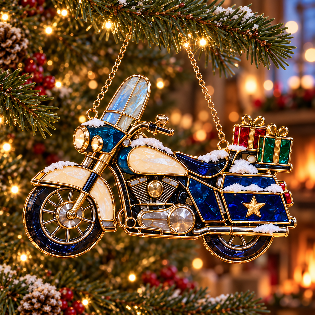 🏍️❄️ Christmas Police Motorcycle