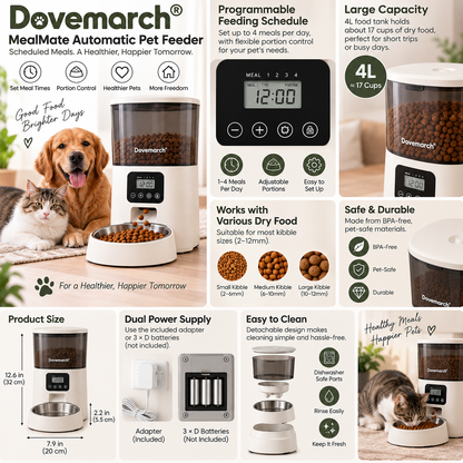 Dovemarch® MealMate Automatic Pet Feeder