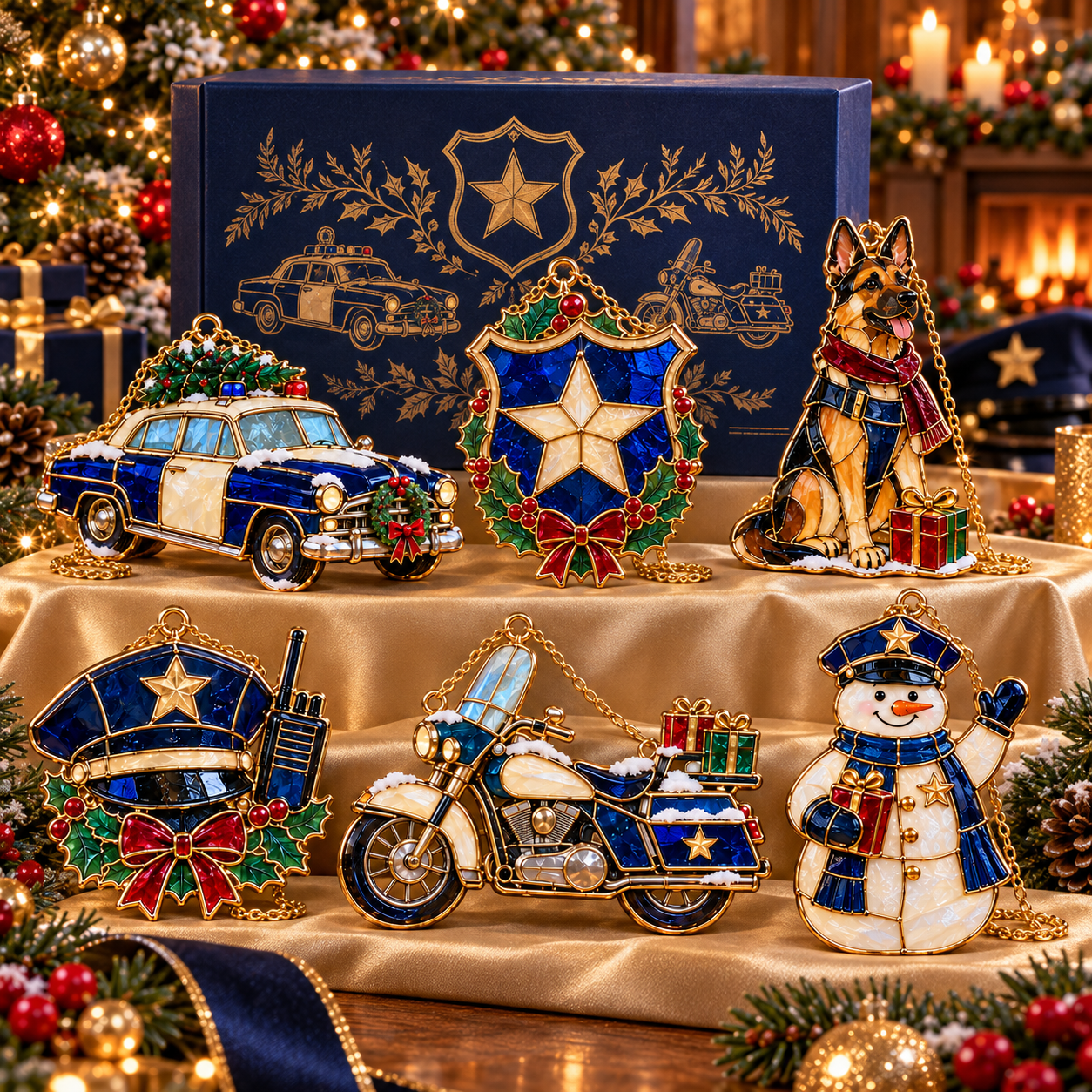 🚔🎄 Complete 6-Piece Police Christmas Collection🔥 Free Shipping
