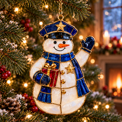 ✨ 2026 Police Christmas Ornaments – Set of 6 | Vintage Stained Glass Police Car, K9 Dog, Motorcycle & Badge Hanging Decorations | Law Enforcement Christmas Tree Ornaments & Gifts for Police Officers
