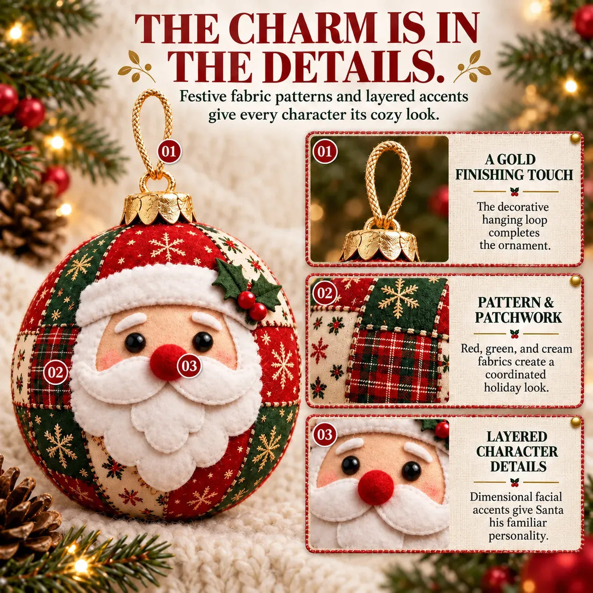 🎄Beginner-Friendly Cozy Patchwork Christmas Ornament Collection | 8 Festive Character Designs for Trees, Wreaths & Holiday Gifts ✨