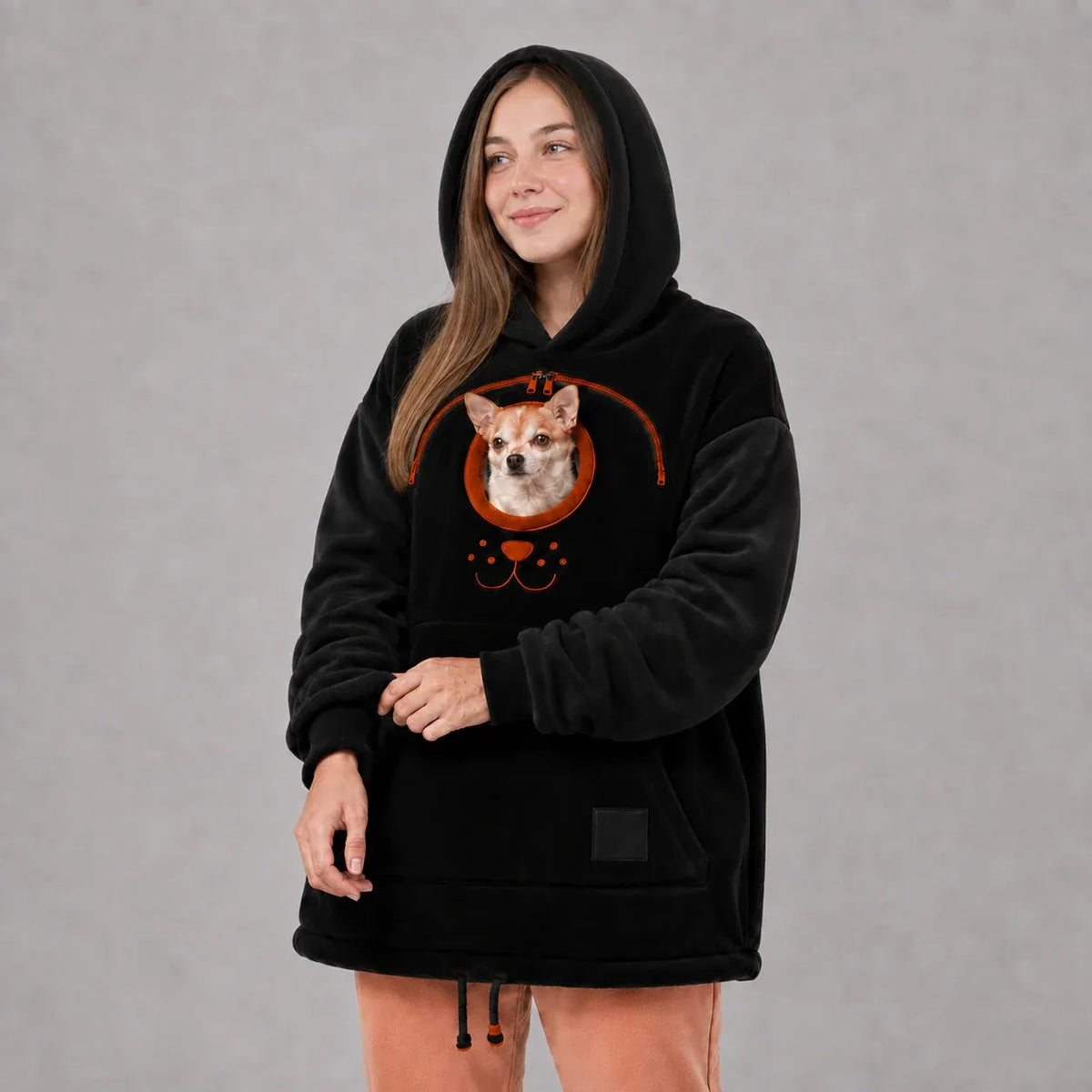 🐾 Cozy Pet Carrier Hoodie – Built-In Pouch for Cats & Small Dogs | Warm & Comfortable