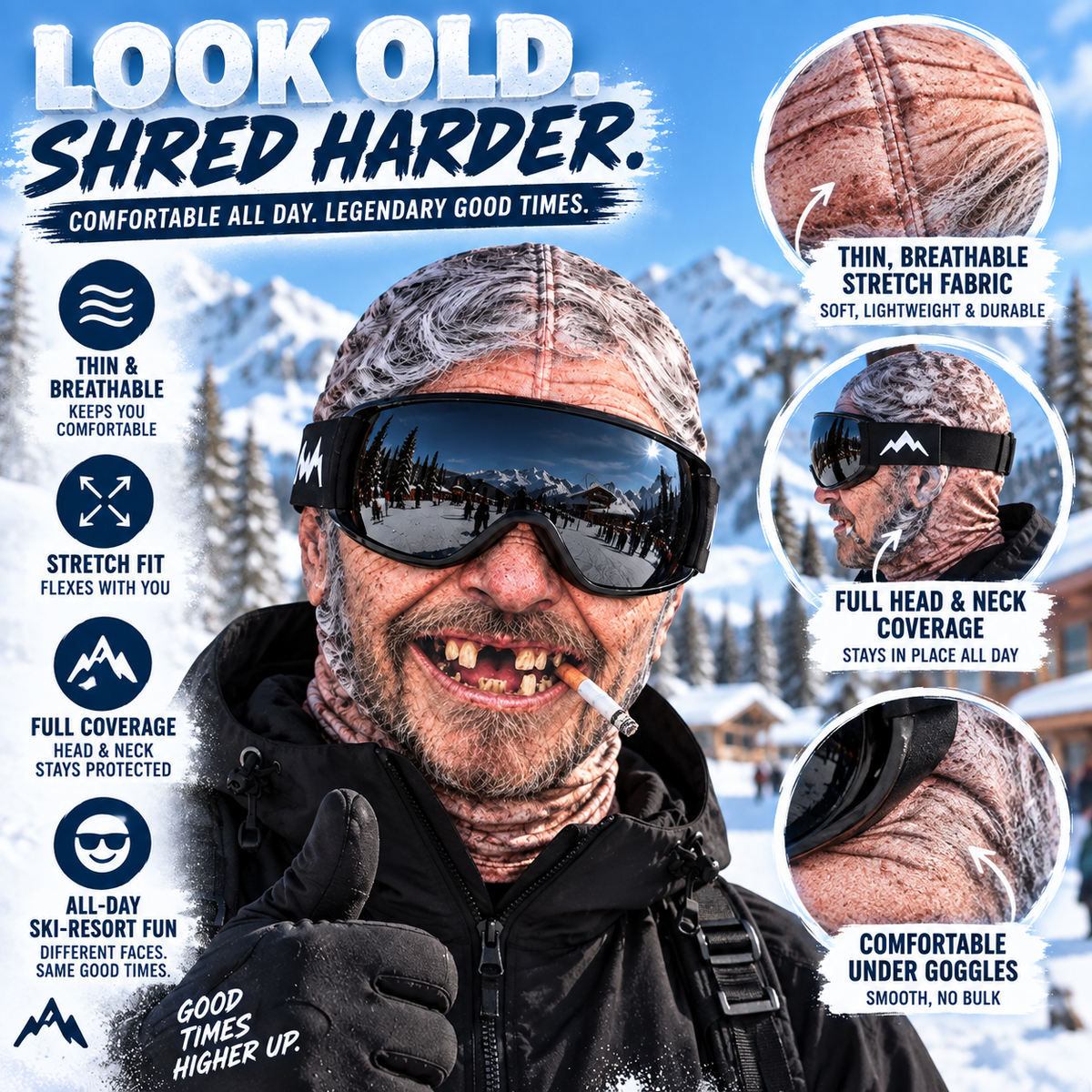 🔥Last Day 48% OFF-😂 Funny Old Man Ski Mask