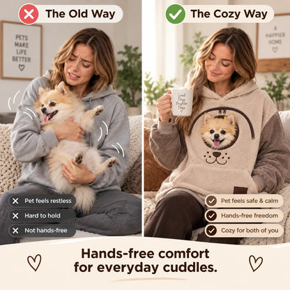 🐾 Cozy Pet Carrier Hoodie – Built-In Pouch for Cats & Small Dogs | Warm & Comfortable