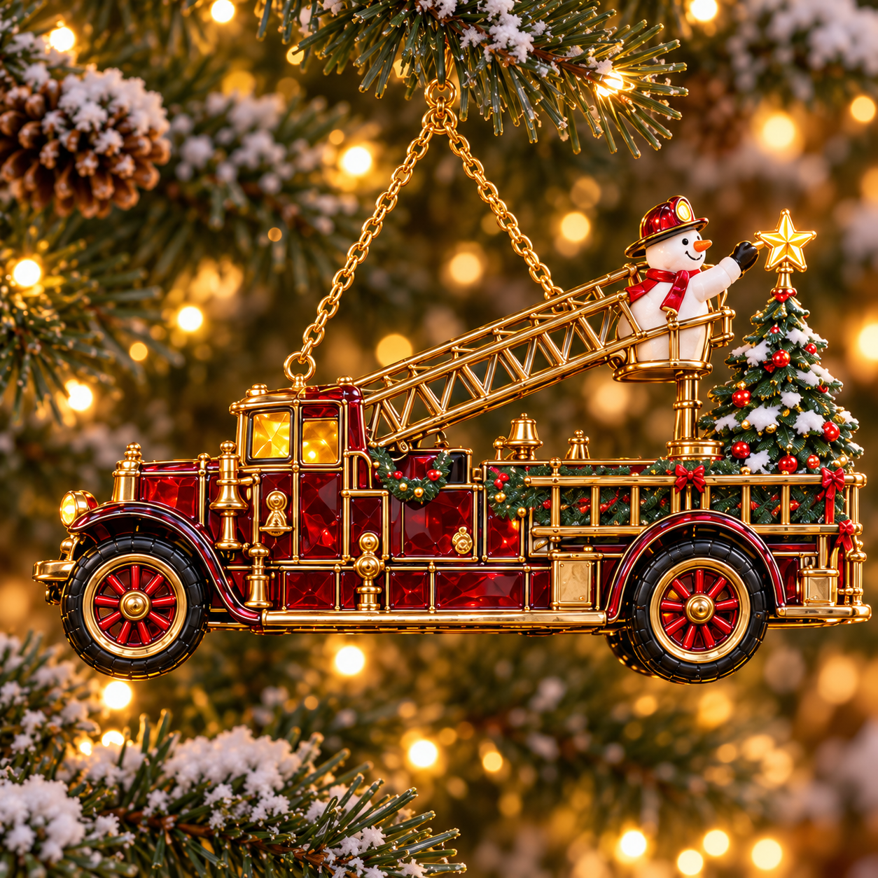 Snowman Ladder Truck ⛄🌟