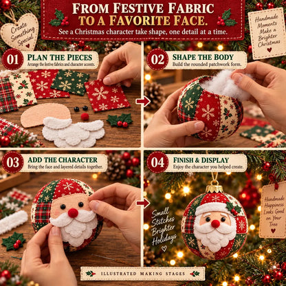 🎄Beginner-Friendly Cozy Patchwork Christmas Ornament Collection | 8 Festive Character Designs for Trees, Wreaths & Holiday Gifts ✨