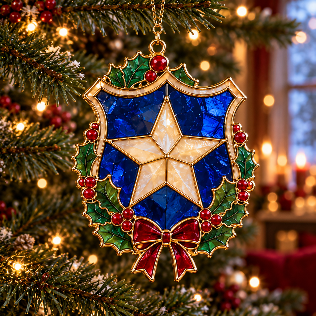 ✨ 2026 Police Christmas Ornaments – Set of 6 | Vintage Stained Glass Police Car, K9 Dog, Motorcycle & Badge Hanging Decorations | Law Enforcement Christmas Tree Ornaments & Gifts for Police Officers