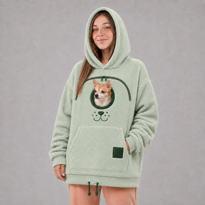 🐾 Cozy Pet Carrier Hoodie – Built-In Pouch for Cats & Small Dogs | Warm & Comfortable
