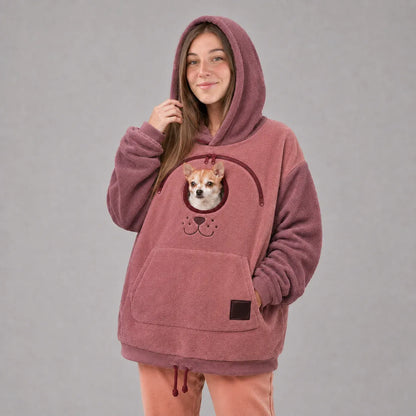 🐾 Cozy Pet Carrier Hoodie – Built-In Pouch for Cats & Small Dogs | Warm & Comfortable