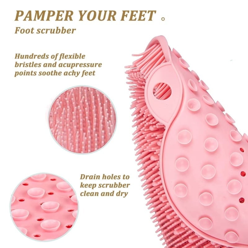 🥳2026 HOT SALE🥳💞50K+ SOLD! 🛁🦶 49% OFF! Shower Foot & Back Scrubber Massage Pad – 500+ soft rubber bristles, strong suction cup bottom. Cleans & massages feet, back & hard-to-reach areas – a shower essential! 🧼✨