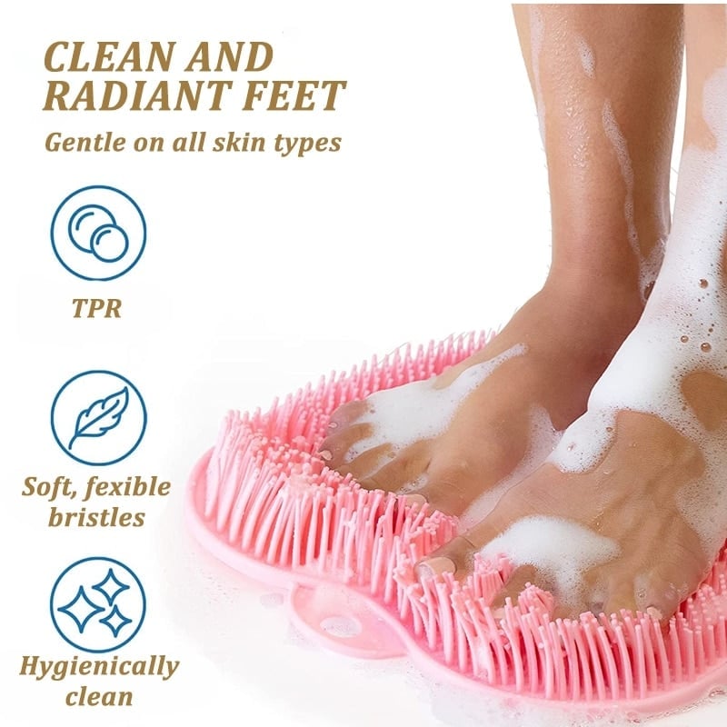 🥳2026 HOT SALE🥳💞50K+ SOLD! 🛁🦶 49% OFF! Shower Foot & Back Scrubber Massage Pad – 500+ soft rubber bristles, strong suction cup bottom. Cleans & massages feet, back & hard-to-reach areas – a shower essential! 🧼✨