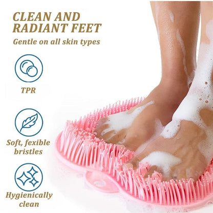 🥳2026 HOT SALE🥳💞50K+ SOLD! 🛁🦶 49% OFF! Shower Foot & Back Scrubber Massage Pad – 500+ soft rubber bristles, strong suction cup bottom. Cleans & massages feet, back & hard-to-reach areas – a shower essential! 🧼✨